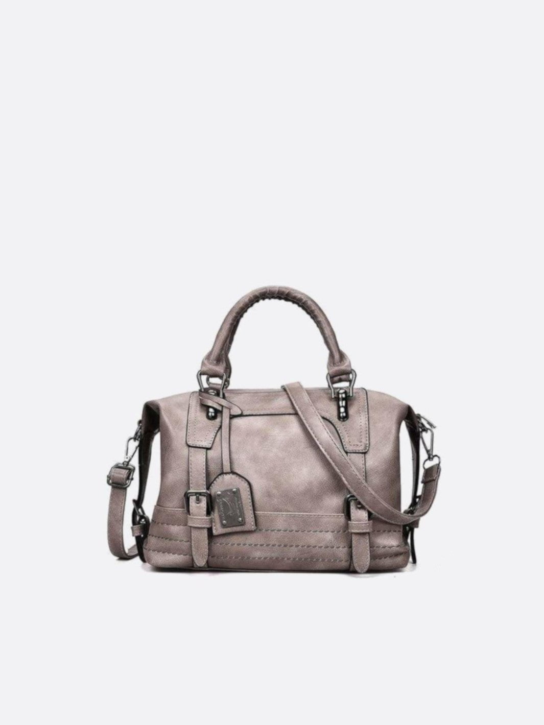 Sac à main cuir rétro gris