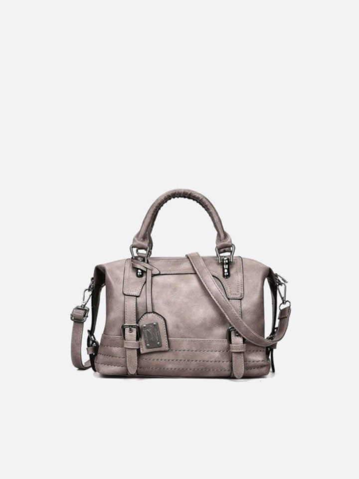 Sac à main cuir rétro gris