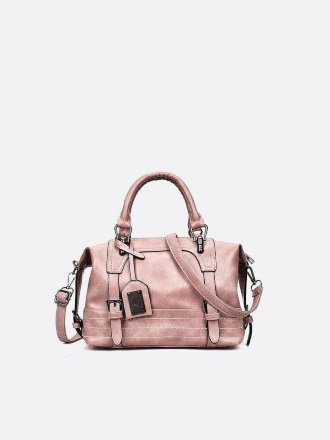 Sac à main cuir rétro rose pale