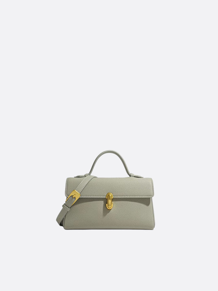 sac à main cuir grainé grège