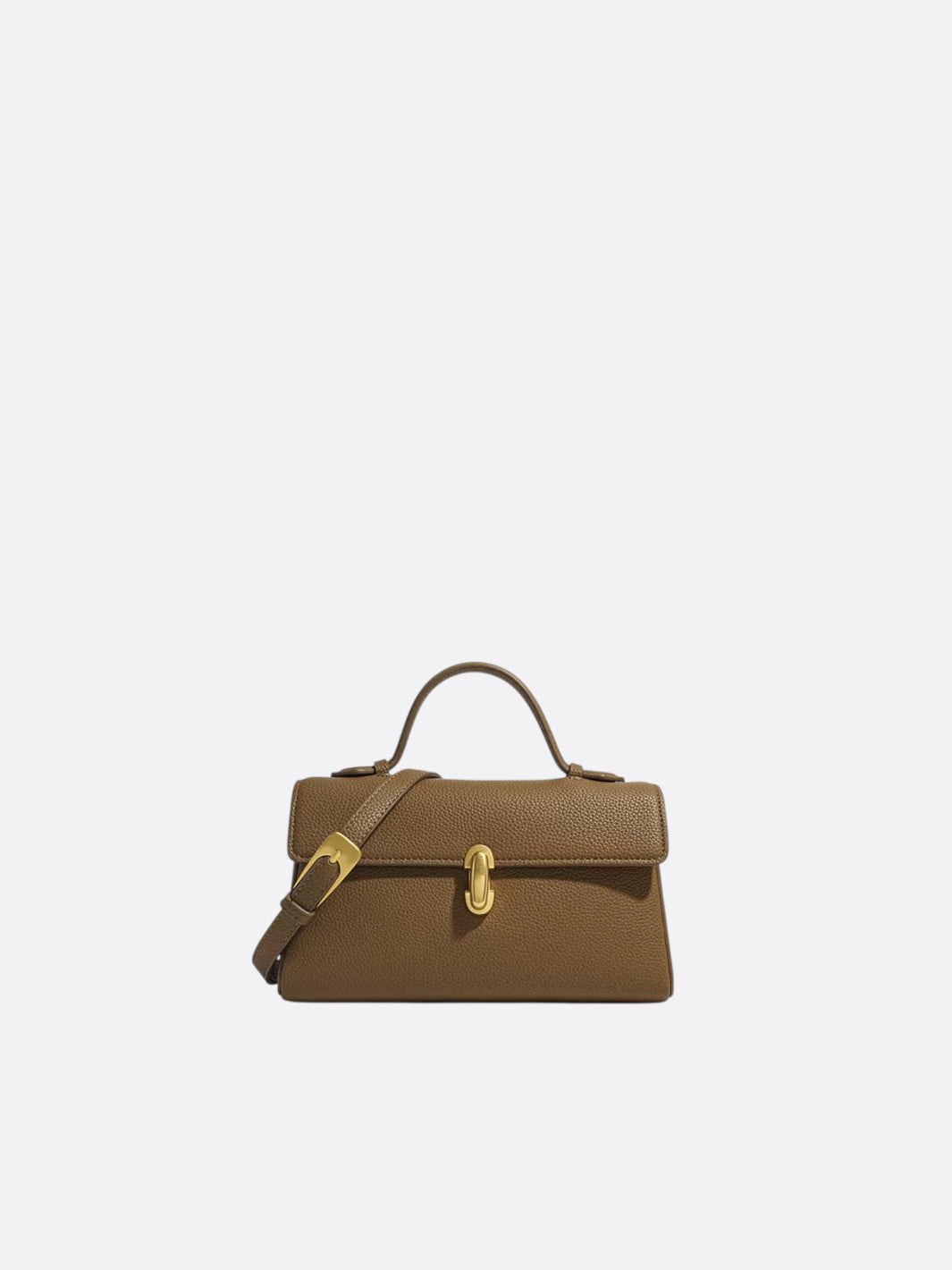 sac à main cuir grainé marron