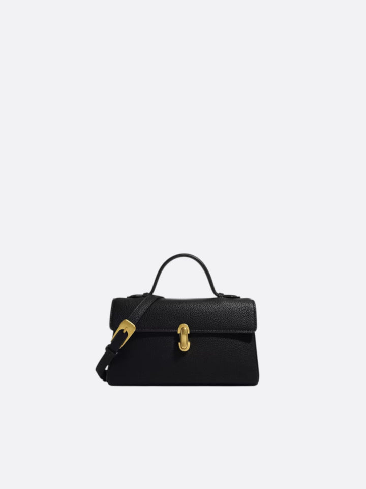 sac à main cuir grainé noir