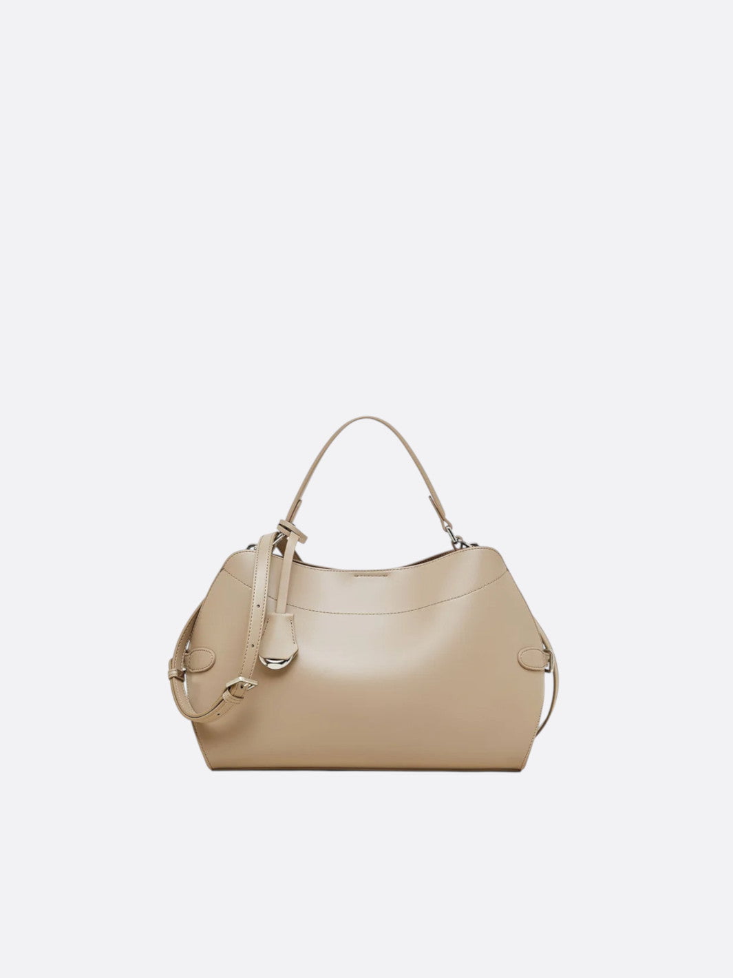 Sac à main cuir lisse beige