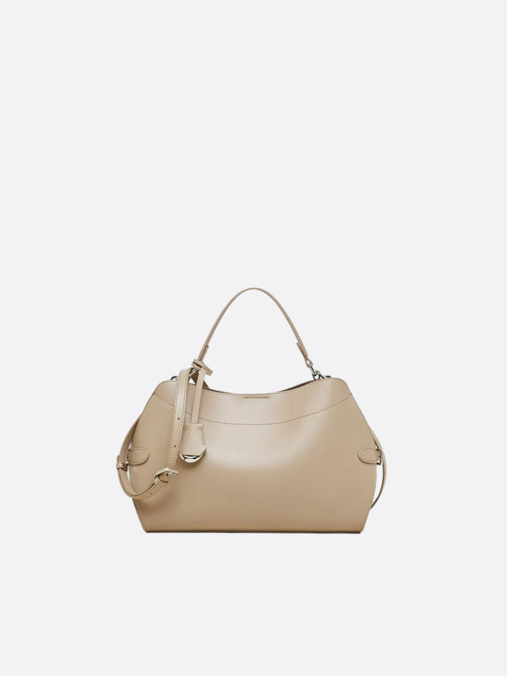 Sac à main cuir lisse beige