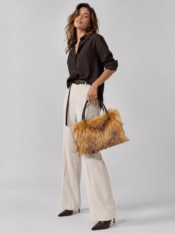 Sac à main fausse fourrure