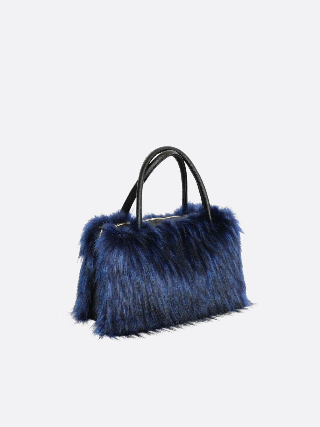 Sac à main fausse fourrure bleu