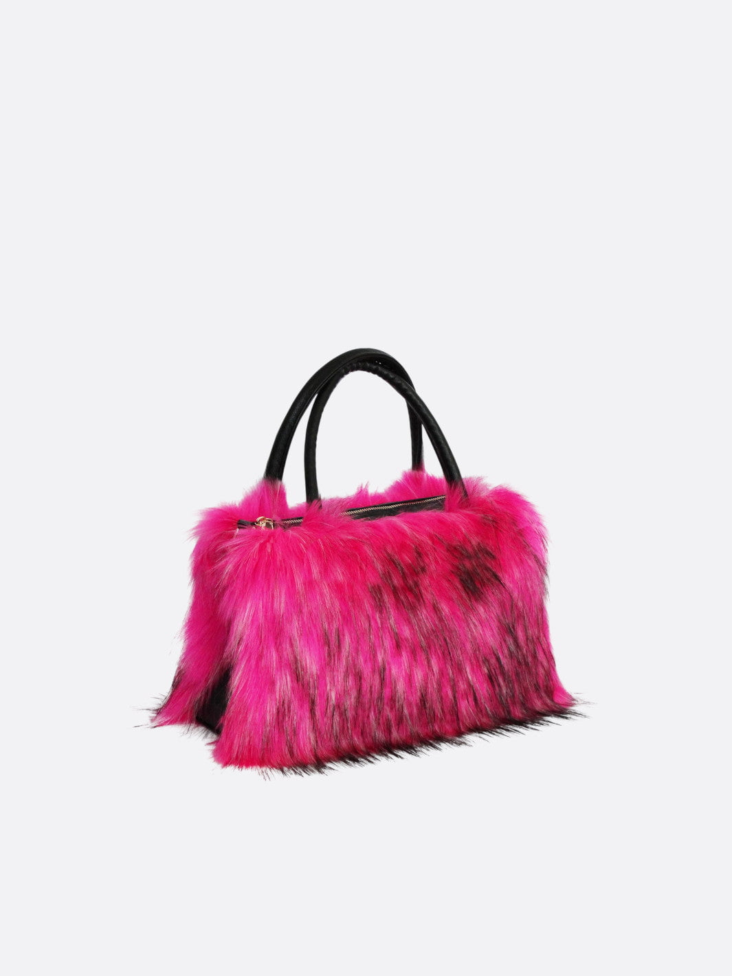 Sac à main fausse fourrure rose