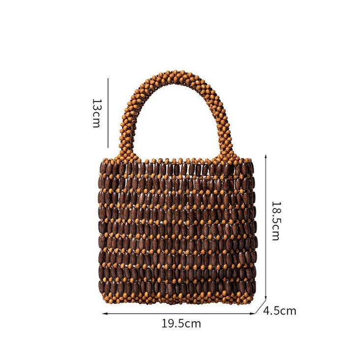 Wooden beaded handbag