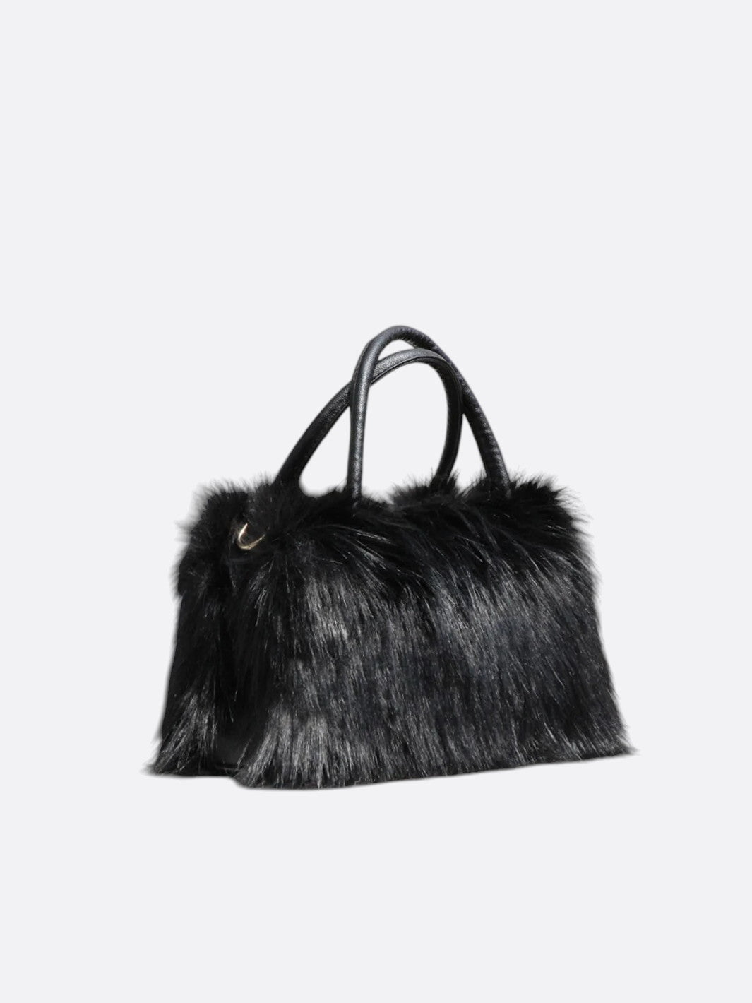 Sac à main fausse fourrure noir