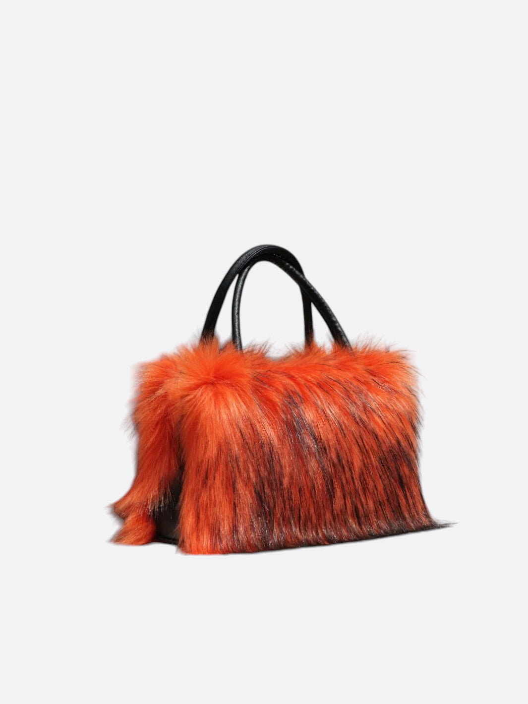 Sac à main fausse fourrure orange
