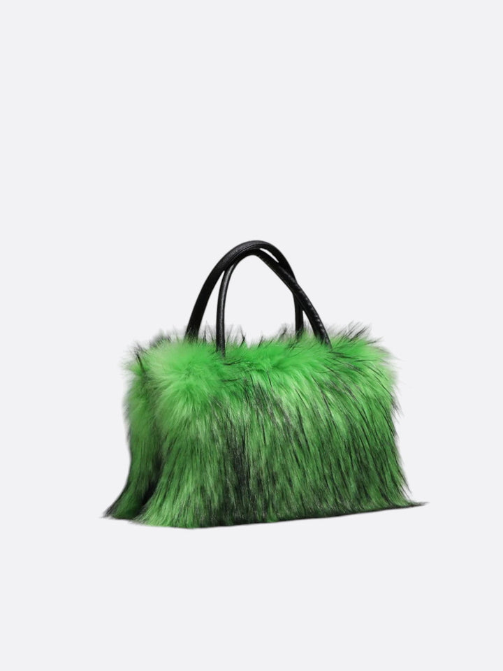Sac à main fausse fourrure vert