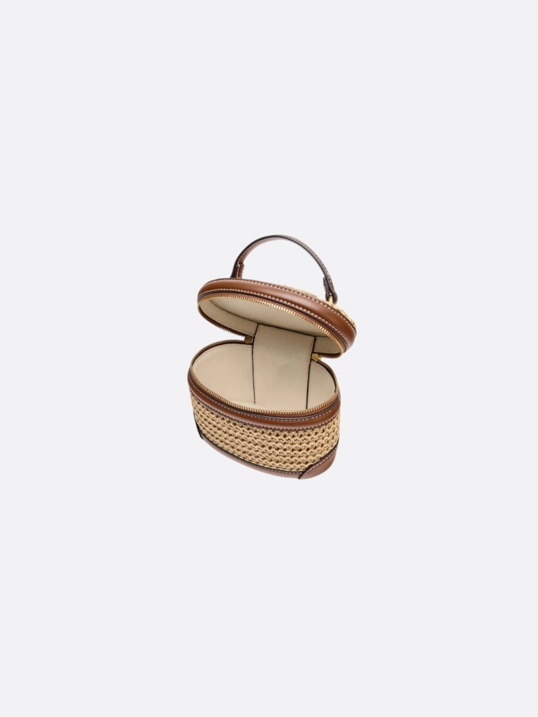 Sac à main paille et cuir <br>Cassis