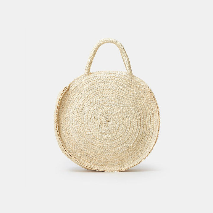 Round straw handbag