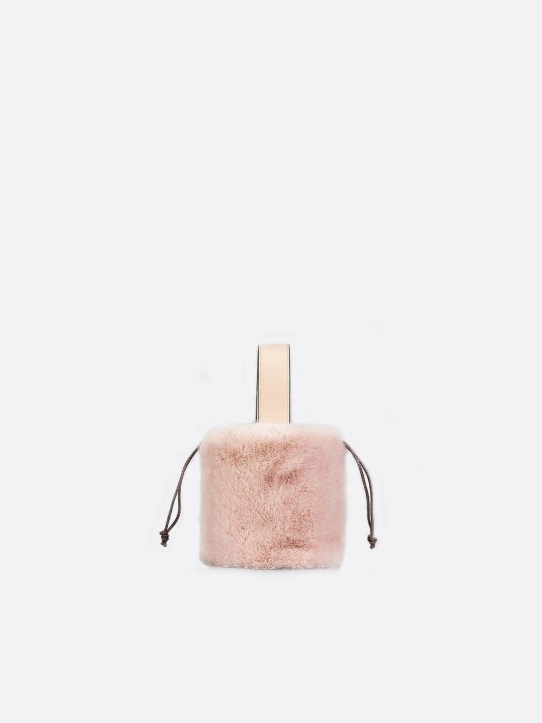 Sac à main peluche rose pâle