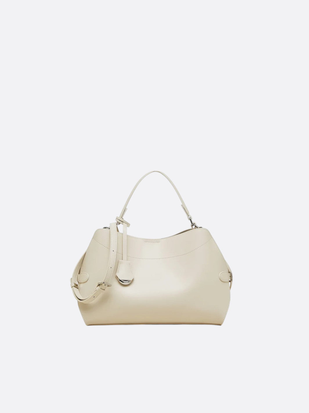 Sac à main rectangulaire cuir blanc