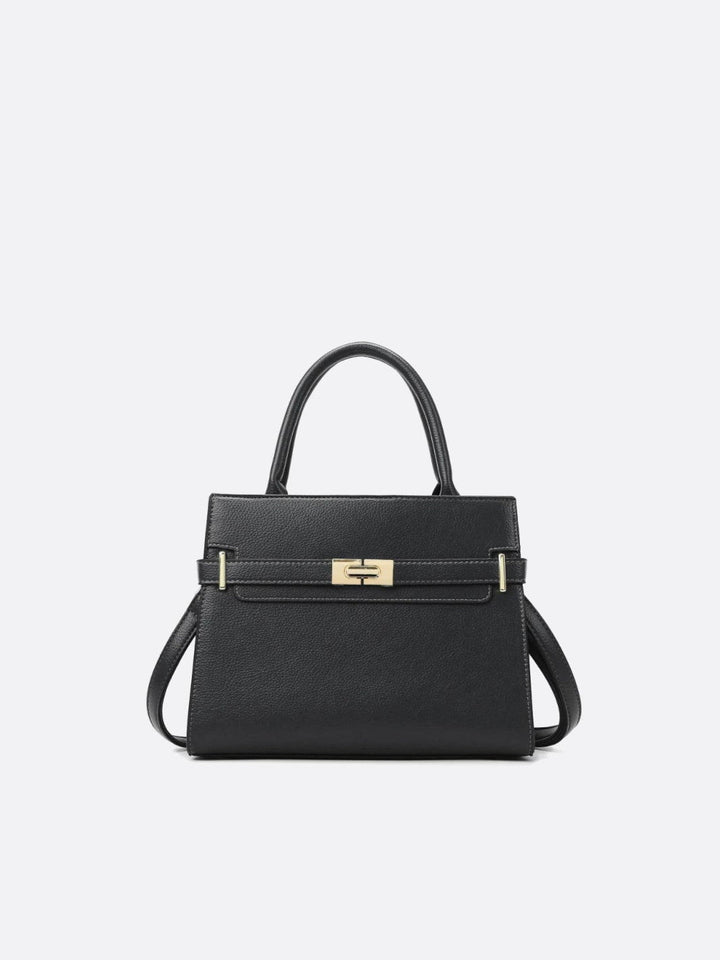 Sac à main trapeze noir