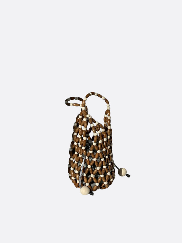 sac perles bois