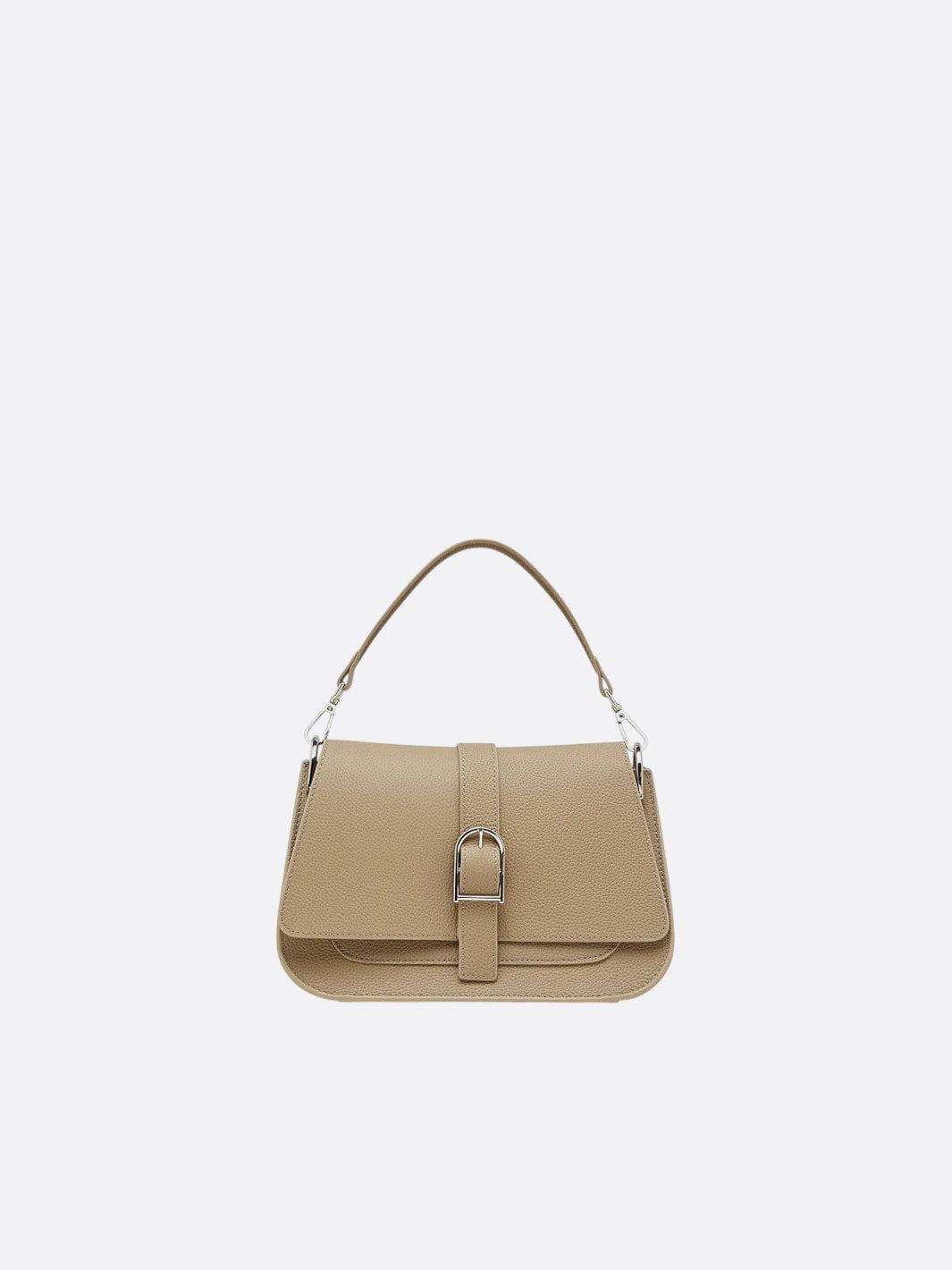 sac rabat cuir beige