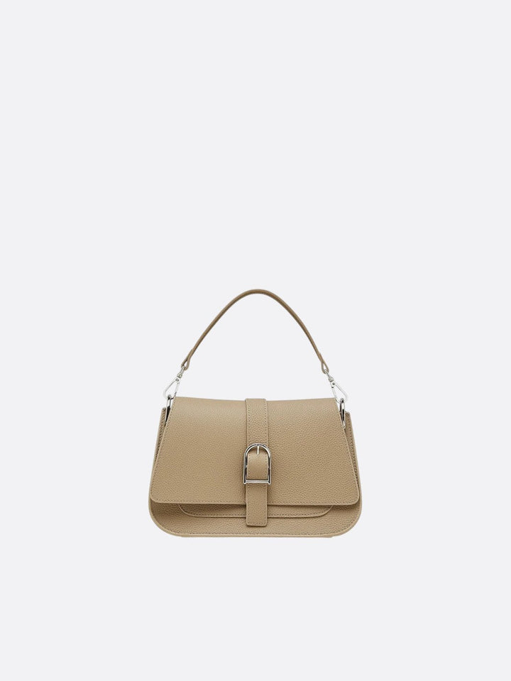 sac rabat cuir beige