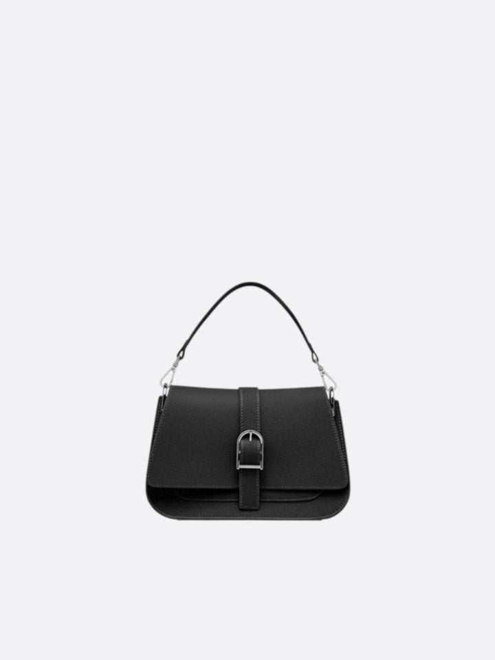 sac rabat cuir noir
