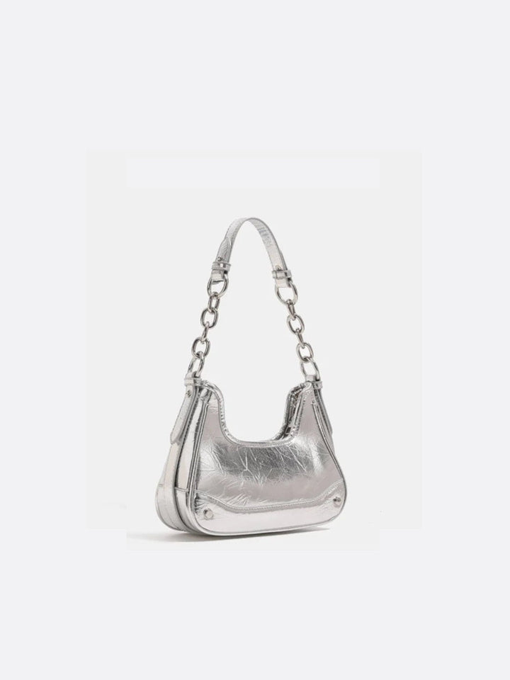 Sac épaule argenté
