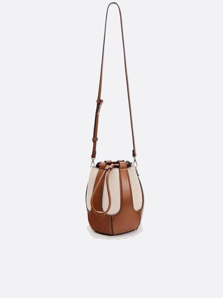 Sac bandoulière cuir et toile