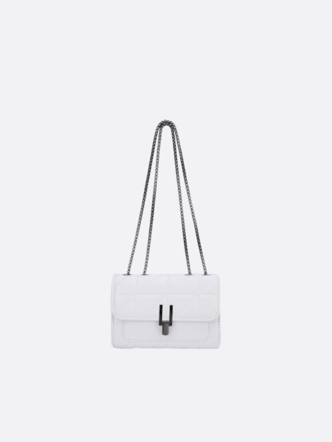 Sac bandoulière cuir matelassé blanc