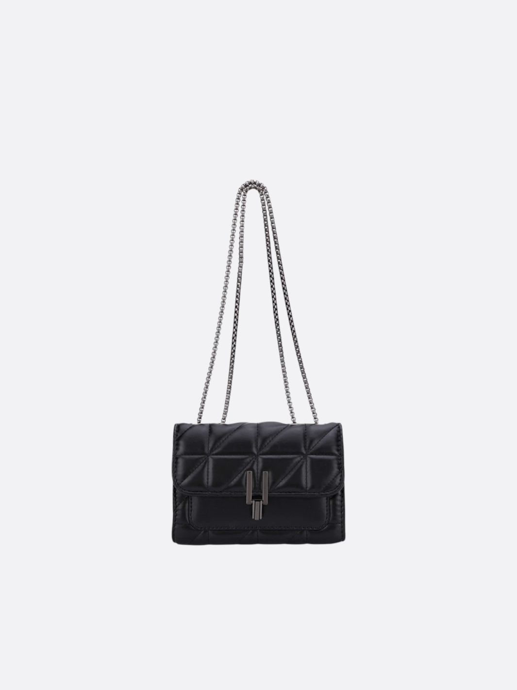 Sac bandoulière cuir matelassé noir