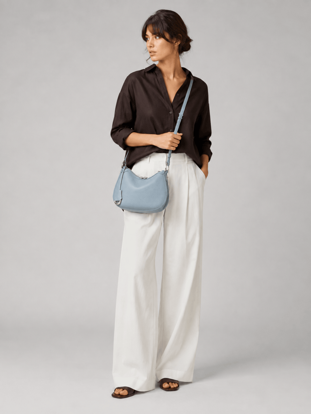 sac bandoulière demi lune femme cuir