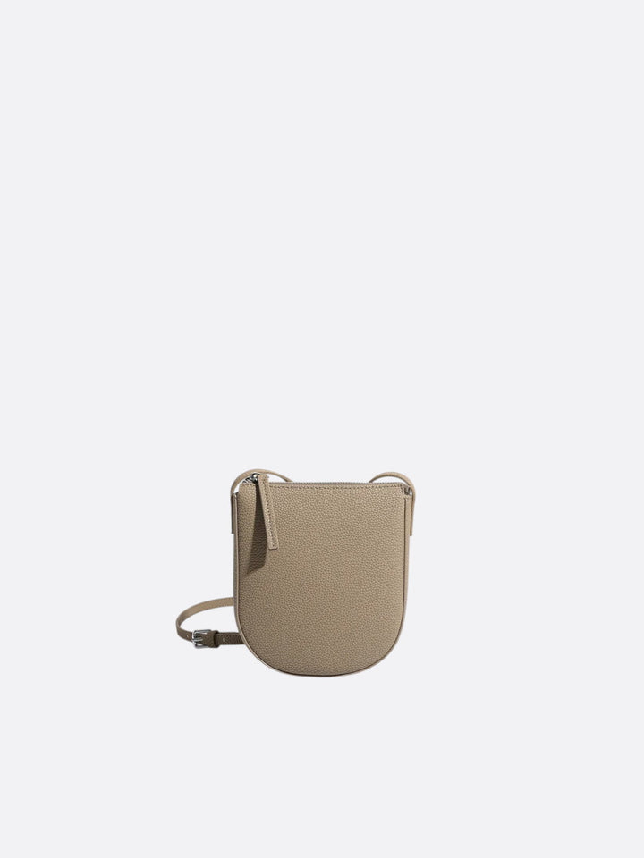sac bandoulière cuir grainé grège