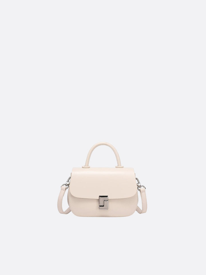 sac bandoulière cuir lisse blanc