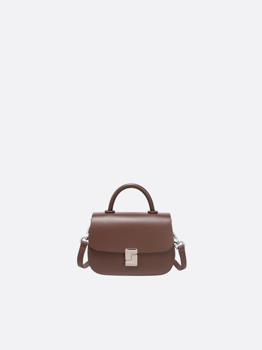 sac bandoulière cuir lisse marron