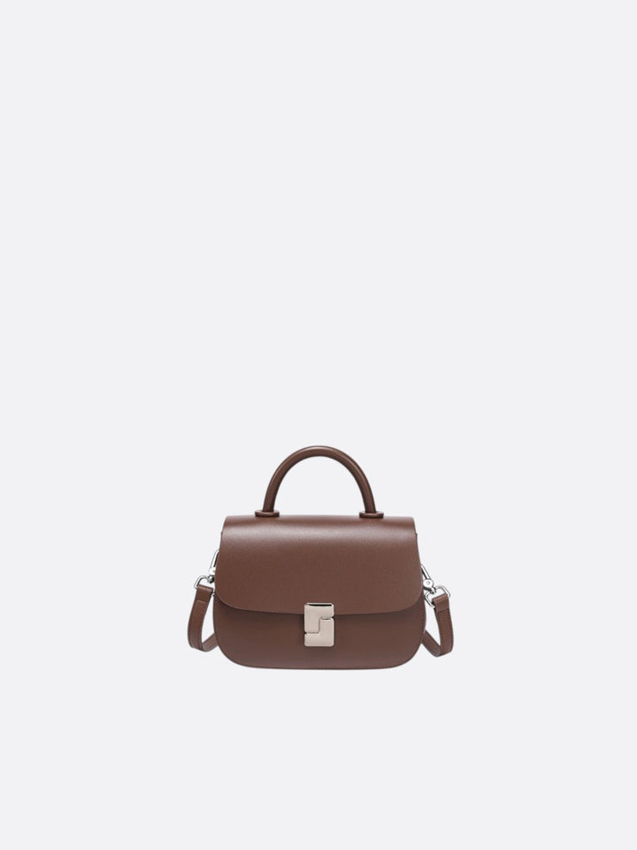 sac bandoulière cuir lisse marron