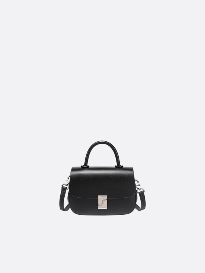 sac bandoulière cuir lisse noir