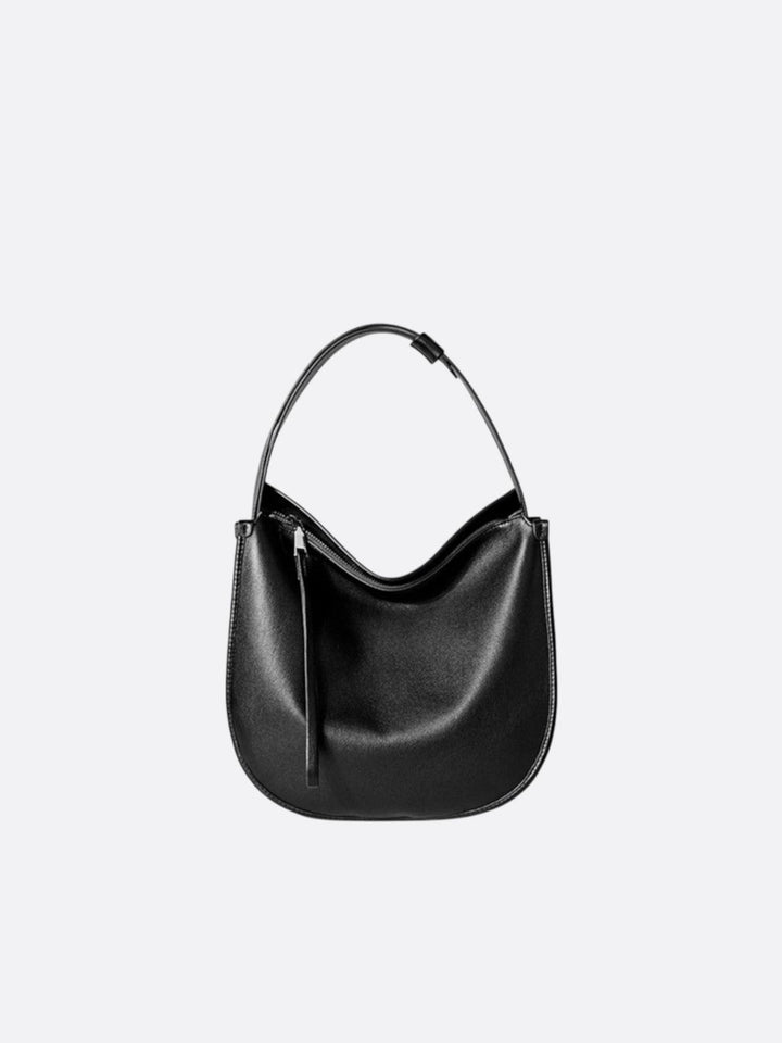 sac bandoulière cuir souple noir
