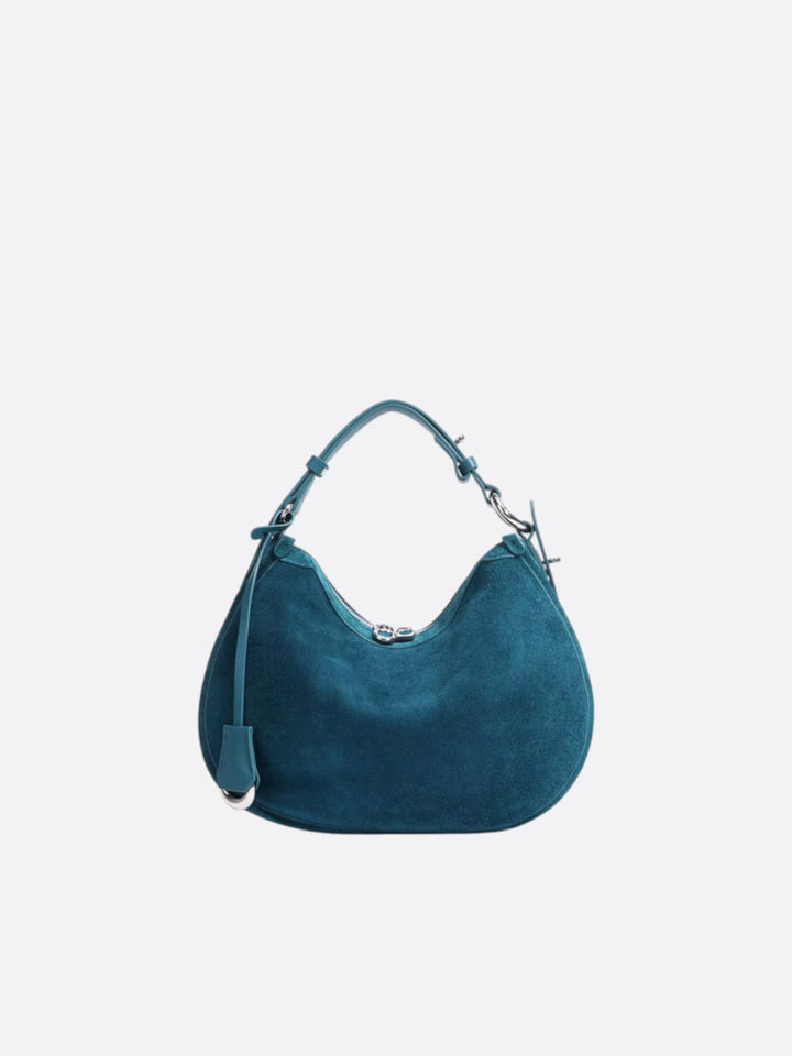 sac bandoulière daim bleu