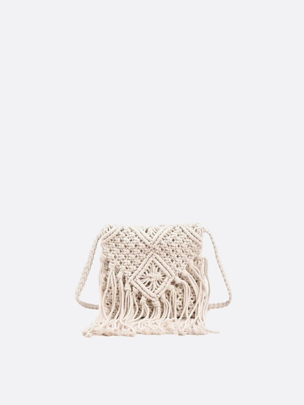 sac macramé blanc