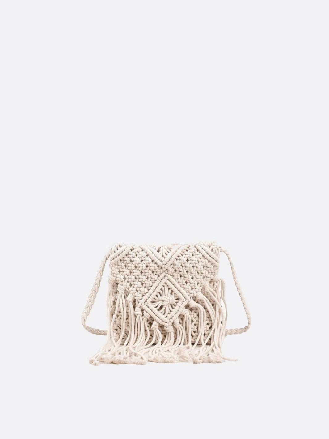 sac macramé blanc