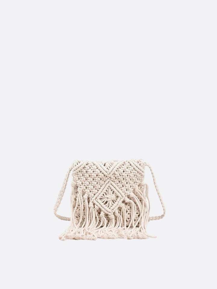 sac macramé blanc