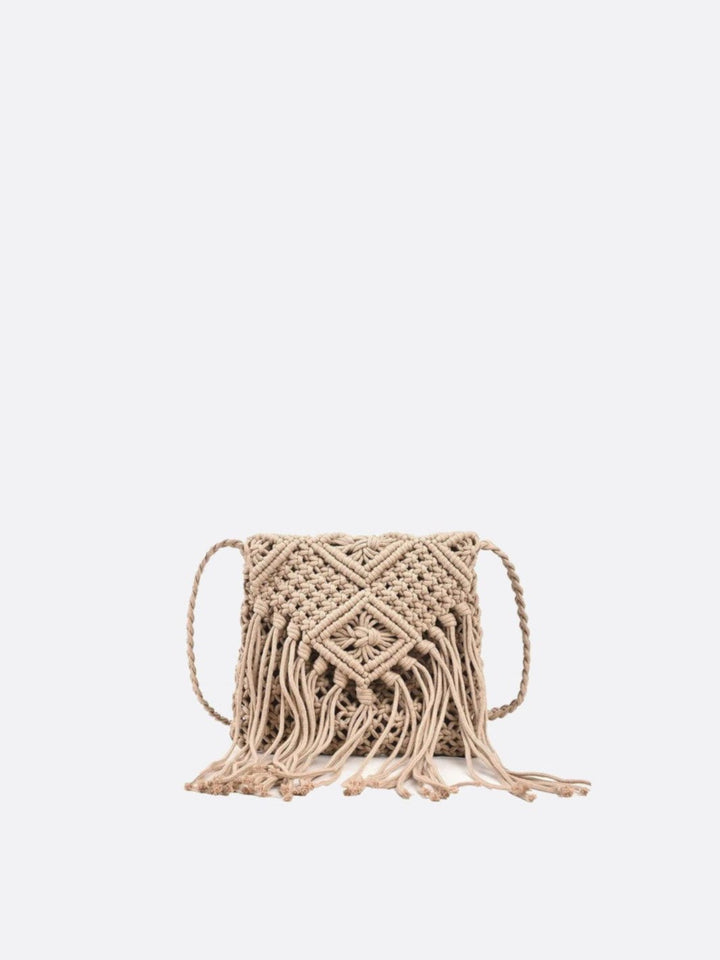 sac macramé kaki