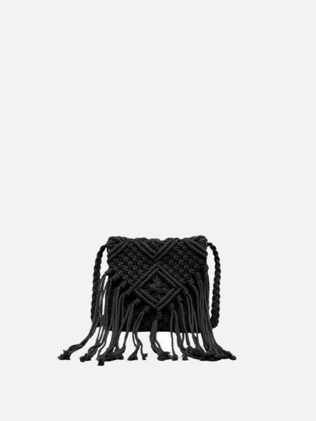 sac macramé noir