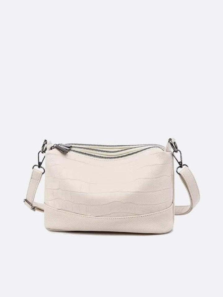 Sac bandoulière multipoches blanc