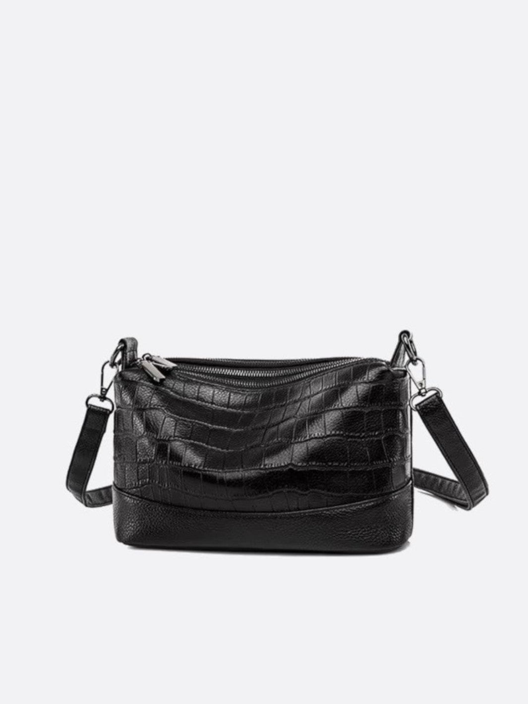 Sac bandoulière multipoches noir