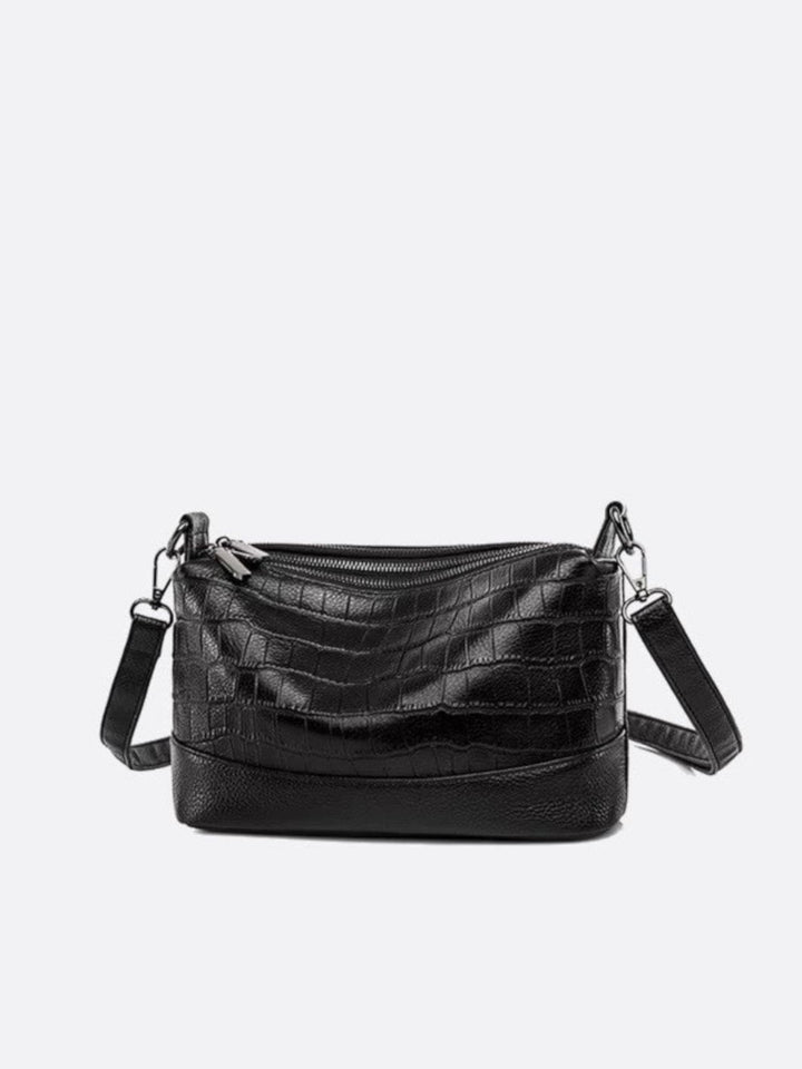 Sac bandoulière multipoches noir