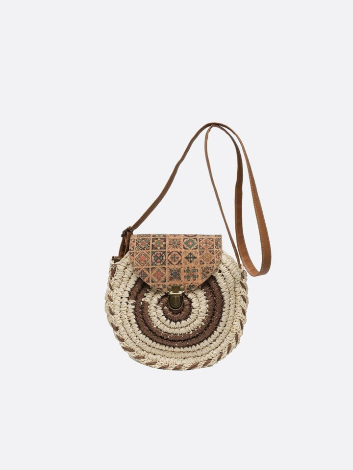 sac paille marron