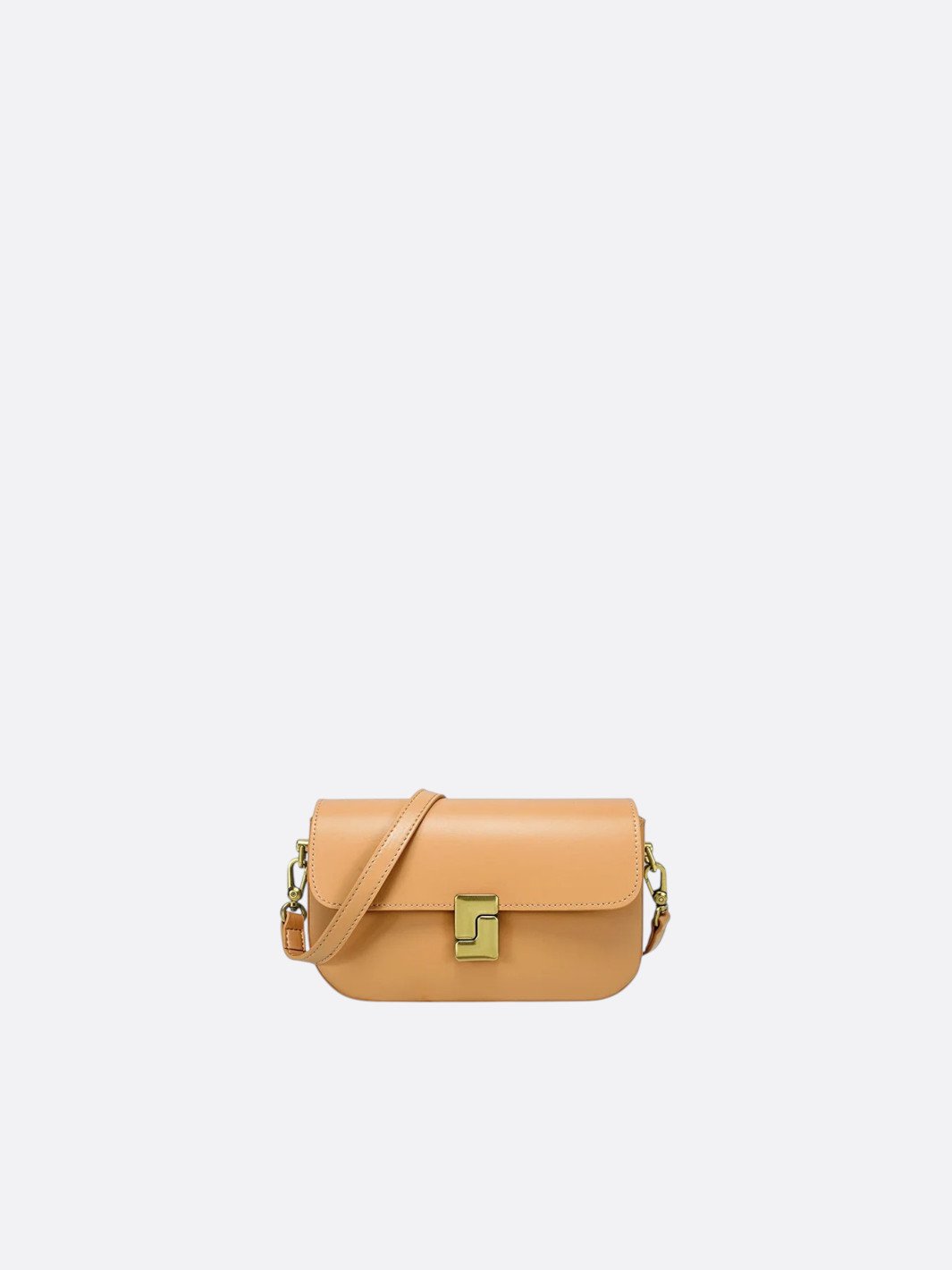 sac bandoulière rectangulaire cuir beige