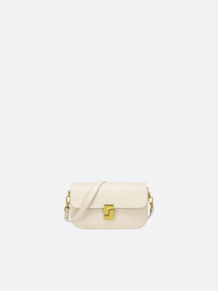 sac bandoulière rectangulaire cuir blanc