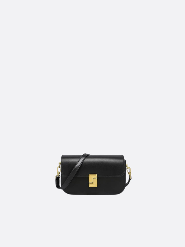 sac bandoulière rectangulaire cuir noir