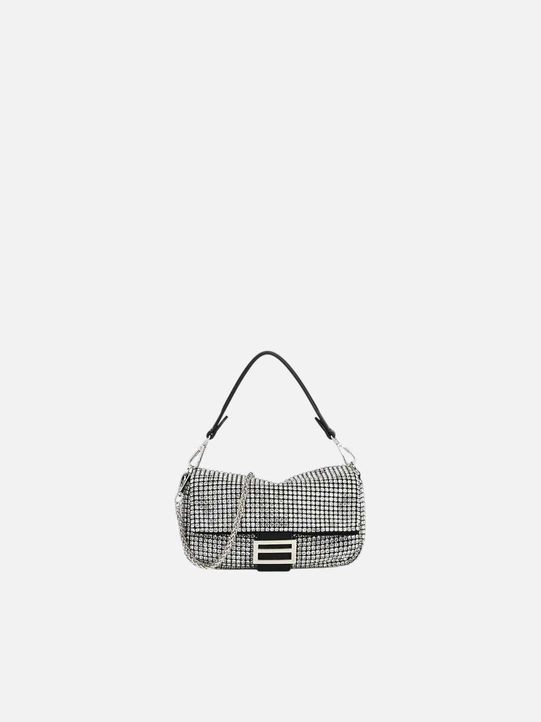 Sac bandoulière strass argenté