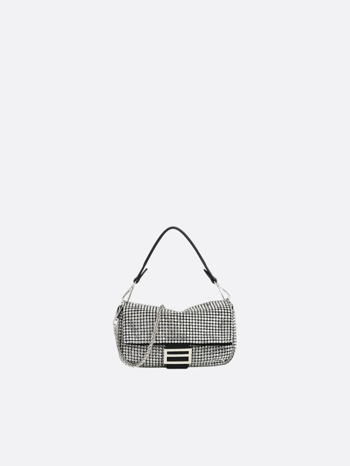 Sac bandoulière strass argenté
